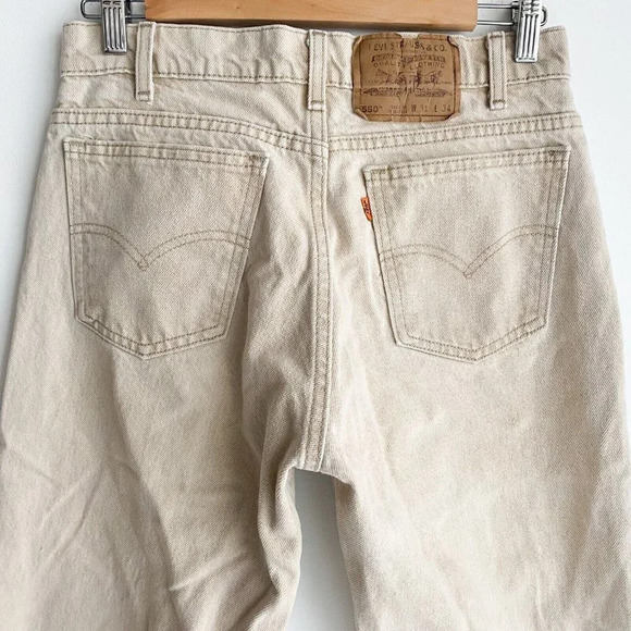 Vintage Light Beige Khaki High Rise Tapered Leg Jeans 31 - Picture 5 of 8